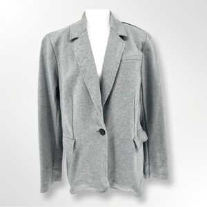 Everlane Large The Dream Blazer Single Breast Knit Relaxed Mid Heather Gray Grey